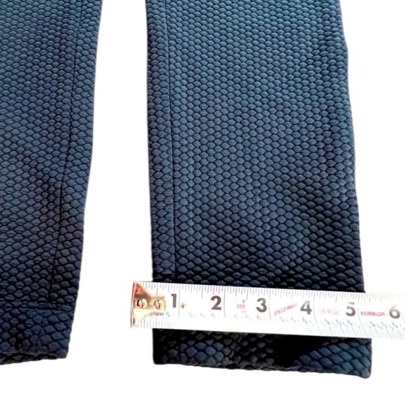 Akris Punta High Waisted Leggings, Pull On/Side Zipper, Blue/Black, Size 8 - Picture 6 of 8